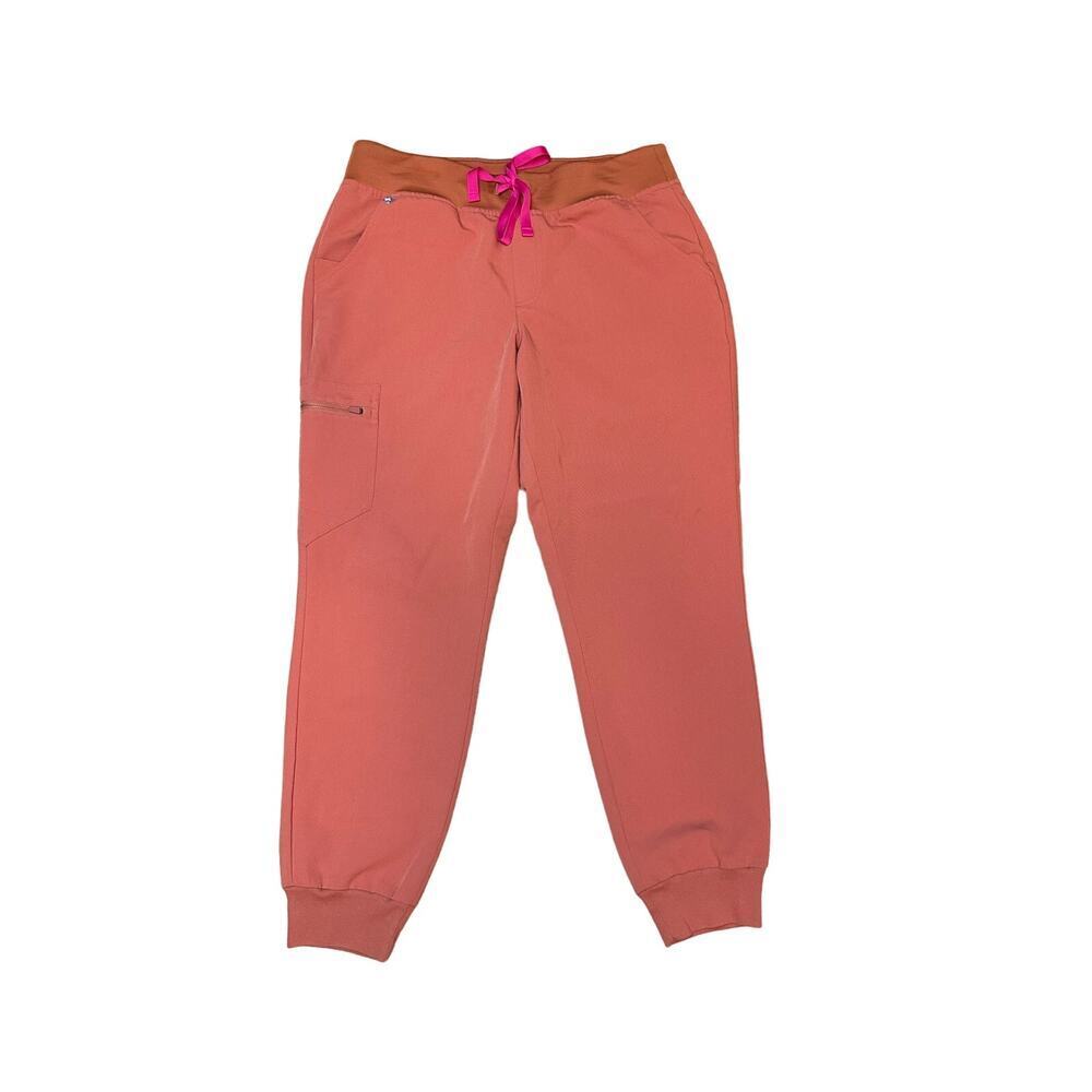 Figs Women's Coral Jogger Track Pants with Pink Drawstring